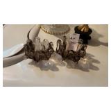 Glass Candy Dish, Figurine, and 2 Nut Dishes