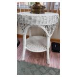 White Wicker Stand