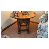 MCM Oak Drop Leaf Side Table, Contents Separate