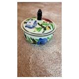 German Hand Painted Covered Dish