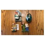 A hand-blown art glass paperweight, marble figure