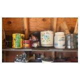 Shelf lot of Bits, Nails, etc