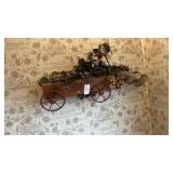 Vintage Wooden Wagon Wall Planter