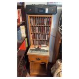 Sony Radio, Cassette Tapes, W/ Wooden Rack &