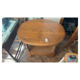 Oval Wooden End Table