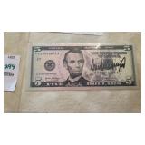 Donald Trump Signed $5 Bill