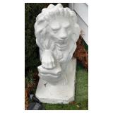 2 Heavy Cast Cement Lions 24 ï¿½
