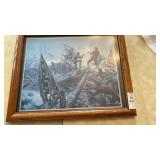 Framed Civil war art by Mort Kunstler 13 x 16ï¿½ï¿½