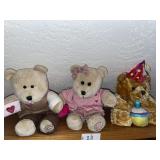 Starbucks bears & assorted plush- lot of 3