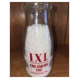 Vintage IXL Creamery Inc. milk bottle from