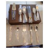 Gold plated International flatware set service