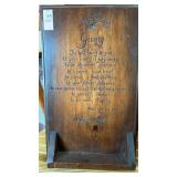 Wooden Plaque with inscription