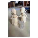 VTG Kissing Angels & spun glass pitcher