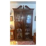 Vintage Mahogany Curio Cabinet - contents separate