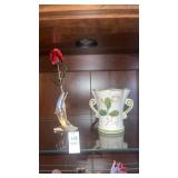 vintage hand-painted ceramic vase produced in