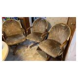 4 Chromcraft swivel tilt dining chairs