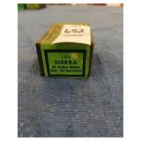 Open box of Sierra 22 cal 55 gr reloading bullets