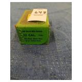 Open box of Sierra 22 cal 53 gr reloading bullets