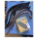 Leather sling, recoil pad, and ammo belt