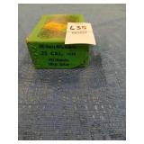 Sealed box of Sierra 25 cal 100 gr reloading