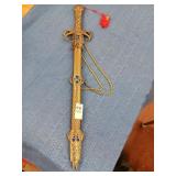 Ornate decorated sword 24-1/2 OAL, 17-5/8 blade