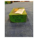 Sealed box of Sierra 25 cal 100 gr reloading