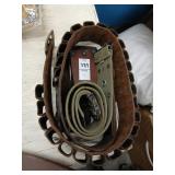 Belt and leather accessory lot, shotgun belt