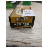 Open box of Nosler 270 130 gr reloading bullets