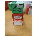 3 partial boxes of 22 cal 50, 55, and 63 gr.