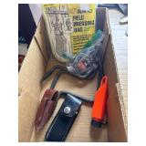 Field dress bag, tree spikes, other misc items