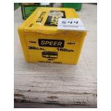 Open box of Speer 38 cal. 158 gr. Reloading