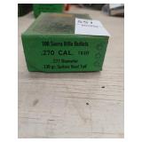 Sealed box of Sierra 270 cal 130 gr. Reloading