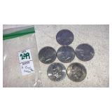(6) Eisenhower Dollar coins