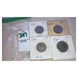 (3) 1936 Buffalo Nickels, (1) 1937