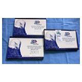 (3) sets 2001 U.S.Mint State Quarters