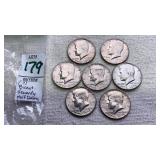 (7) Bicentennial Kennedy Half Dollars 1976