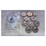 (10) 1960s U.S.Quarters (40% silver)