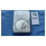 1991 Silver Eagle $1 Coin MS 69, 1 ounce fine