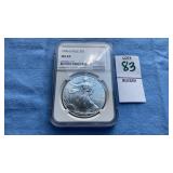 1996 silver Eagle $1 Coin MS 69, 1 ounce fine