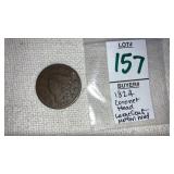 1824 Coronet Head Large Cent Matron Head - has