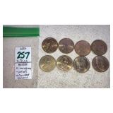 (8) Dollar Coins : (4) Sacagawea, (4) Presidents