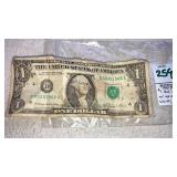 1981A Dollar Bill with unique serial no. End in