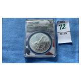 2021 Silver Eagle $1 Coin ANACS-MS70 Type II A