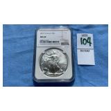 2017 Silver Eagle $1 Coin MS 69, 1 ounce fine