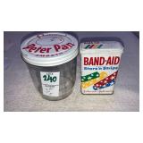 Vintage Band-Aid tin & Peter Pan Jar