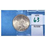 1923 U.S. Silver Peace Dollar coin