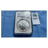 2019 Silver Eagle $1 Coin MS 69, 1 ounce fine