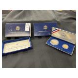 US mint 1987 silver dollar and gold five dollar