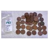 (50) Wheat Leaf Pennies