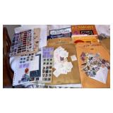 Postage stamps, postmarks, catalogs, stamp mounts